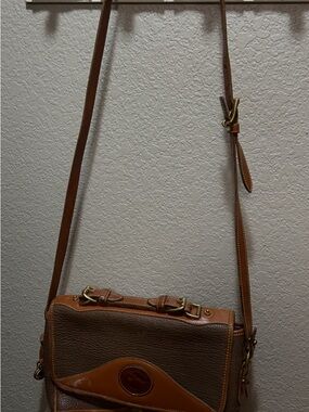 Dooney & Bourke Brown Leather Crossbody with Contrast Trim